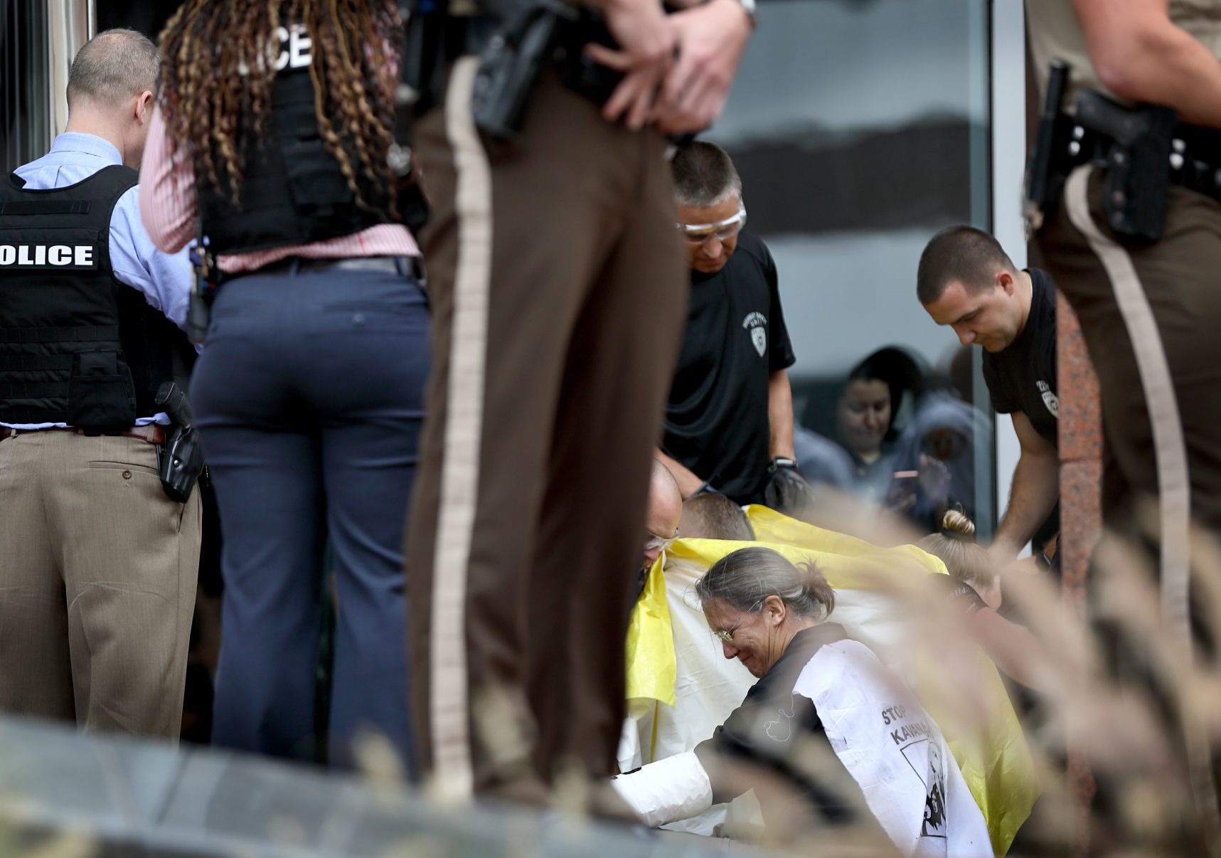 Two protesters arrested